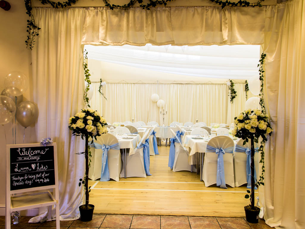 Hall Tables and Chairs hired chair covers